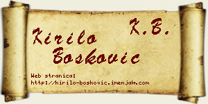 Kirilo Bošković vizit kartica
